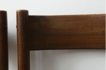デンマークビンテージ　チーク材　本革調(合成皮革)　あたたかみのある雰囲気が魅力のダイニングチェア4脚セット(椅子、イス、ヴィンテージ、北欧)(R-071043)です