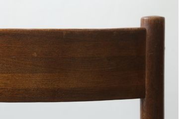 デンマークビンテージ　チーク材　本革調(合成皮革)　あたたかみのある雰囲気が魅力のダイニングチェア4脚セット(椅子、イス、ヴィンテージ、北欧)(R-071043)です