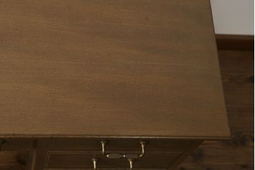 和製ビンテージ　神戸洋家具　オーク材　ノスタルジックな雰囲気漂う片袖机(ワークデスク、オフィスデスク、在宅用、在宅ワーク用、ヴィンテージ)(R-071045)