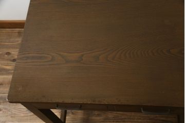 和製アンティーク　栓材　シンプルなデザインが取り入れやすい片袖机(ワークデスク、オフィスデスク、在宅用、在宅ワーク用)(R-071046)