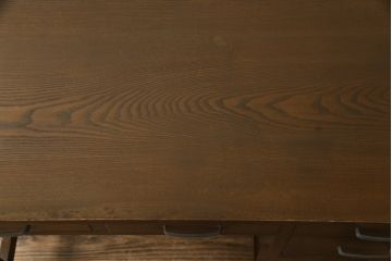 和製アンティーク　栓材　シンプルなデザインが取り入れやすい片袖机(ワークデスク、オフィスデスク、在宅用、在宅ワーク用)(R-071046)