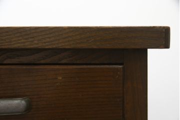 和製アンティーク　栓材　シンプルなデザインが取り入れやすい片袖机(ワークデスク、オフィスデスク、在宅用、在宅ワーク用)(R-071046)