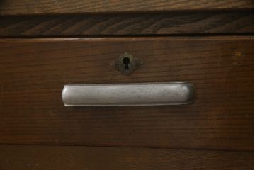 和製アンティーク　栓材　シンプルなデザインが取り入れやすい片袖机(ワークデスク、オフィスデスク、在宅用、在宅ワーク用)(R-071046)