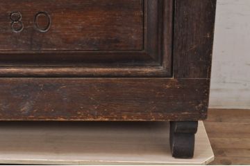 イギリスアンティーク　希少　1780年代　歴史的価値のあるオーク材コファ(ブランケットボックス、コファー、ベンチチェスト、収納箱、英国)(R-071053)