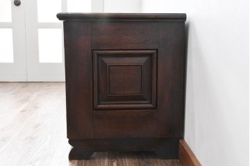 イギリスアンティーク　希少　1780年代　歴史的価値のあるオーク材コファ(ブランケットボックス、コファー、ベンチチェスト、収納箱、英国)(R-071053)