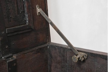 イギリスアンティーク　希少　1780年代　歴史的価値のあるオーク材コファ(ブランケットボックス、コファー、ベンチチェスト、収納箱、英国)(R-071053)