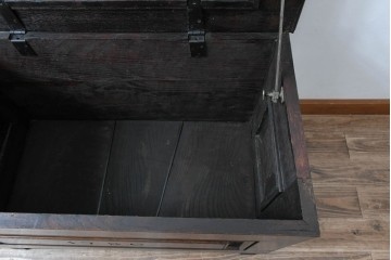 イギリスアンティーク　希少　1780年代　歴史的価値のあるオーク材コファ(ブランケットボックス、コファー、ベンチチェスト、収納箱、英国)(R-071053)