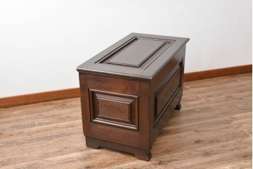 イギリスアンティーク　希少　1780年代　歴史的価値のあるオーク材コファ(ブランケットボックス、コファー、ベンチチェスト、収納箱、英国)(R-071053)