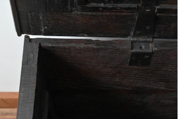 イギリスアンティーク　希少　1780年代　歴史的価値のあるオーク材コファ(ブランケットボックス、コファー、ベンチチェスト、収納箱、英国)(R-071053)