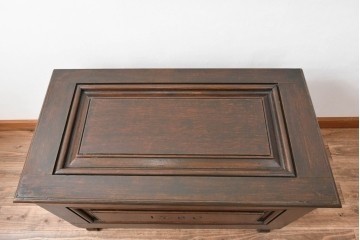 イギリスアンティーク　希少　1780年代　歴史的価値のあるオーク材コファ(ブランケットボックス、コファー、ベンチチェスト、収納箱、英国)(R-071053)