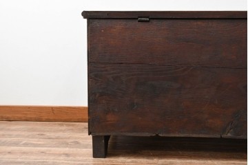 イギリスアンティーク　希少　1780年代　歴史的価値のあるオーク材コファ(ブランケットボックス、コファー、ベンチチェスト、収納箱、英国)(R-071053)