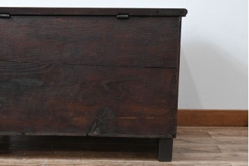 イギリスアンティーク　希少　1780年代　歴史的価値のあるオーク材コファ(ブランケットボックス、コファー、ベンチチェスト、収納箱、英国)(R-071053)