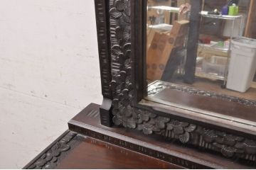 中古　軽井沢彫り　咲き誇る桜の彫刻が美しいドレッシングチェスト(ドレッサー、鏡台、引き出し、化粧台、サイドチェスト)(R-071057)