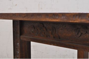 中古　美品　軽井沢彫り　華やかな桜の彫刻が美しいローテーブル(コーヒーテーブル、カフェテーブル、サイドテーブル、座卓)(R-071061)