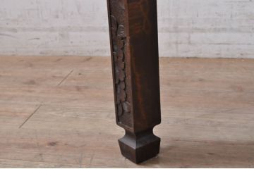 中古　美品　軽井沢彫り　華やかな桜の彫刻が美しいローテーブル(コーヒーテーブル、カフェテーブル、サイドテーブル、座卓)(R-071061)