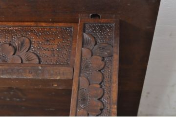 中古　美品　軽井沢彫り　華やかな桜の彫刻が美しいローテーブル(コーヒーテーブル、カフェテーブル、サイドテーブル、座卓)(R-071061)