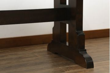 和製ビンテージ　松本民芸家具　気品と落ち着きのある佇まいが魅力のC型ダイニングテーブル(食卓、4人掛け、6人掛け、ヴィンテージ)(定価約40万円)(R-071063)