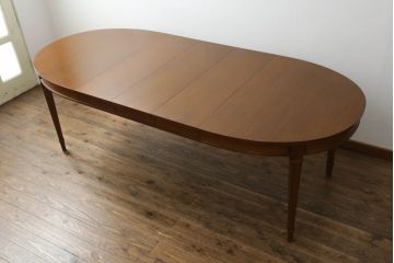 中古　DREXEL HERITAGE(ドレクセルヘリテイジ)　Triune(トライユン)　品のある佇まいが魅力のダイニングテーブル(エクステンションテーブル、食卓、4人掛け、6人掛け、8人掛け)(R-071067)