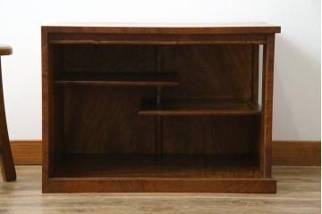 和製アンティーク　最高級!!　指物工芸家具　漆塗り　総楠(クス)材　前面玉杢　内部楠材　背面も上質な作り込みの飾り棚　(R-071070)