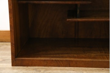 和製アンティーク　最高級!!　指物工芸家具　漆塗り　総楠(クス)材　前面玉杢　内部楠材　背面も上質な作り込みの飾り棚　(R-071070)