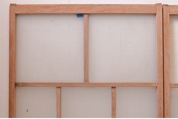 アンティーク建具　大正ロマン　どこか懐かしい雰囲気漂うガラス窓4枚セット(引き戸、ガラス戸)(R-071104)
