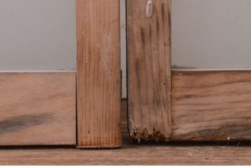 アンティーク建具　大正ロマン　どこか懐かしい雰囲気漂うガラス窓4枚セット(引き戸、ガラス戸)(R-071104)