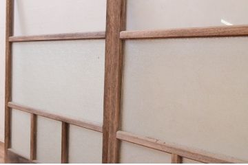 アンティーク建具　レトロな空間作りにおすすめなガラス窓2枚セット(引き戸、ガラス戸)(R-071106)