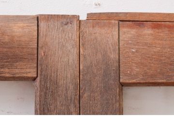 アンティーク建具　レトロな空間作りにおすすめなガラス窓2枚セット(引き戸、ガラス戸)(R-071106)