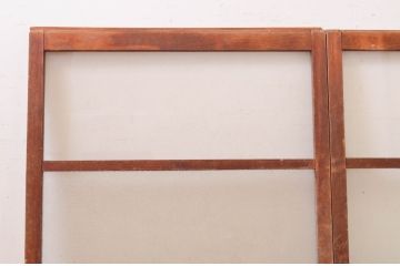 アンティーク建具　レトロな空間作りにおすすめなガラス窓2枚セット(引き戸、ガラス戸)(R-071106)