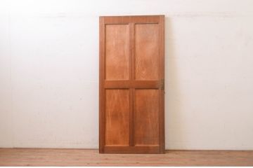アンティーク建具　ラワン材　レトロな佇まいが魅力的なドア1枚(木製扉、板戸扉)(R-071109)