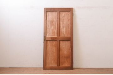 アンティーク建具　ラワン材　レトロな佇まいが魅力的なドア1枚(木製扉、板戸扉)(R-071109)