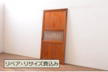 アンティーク建具　落ち着いた和の空間を演出する組子入りガラス帯戸1枚(引き戸、板戸)(R-071113)