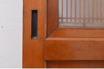 アンティーク建具　落ち着いた和の空間を演出する組子入りガラス帯戸1枚(引き戸、板戸)(R-071113)