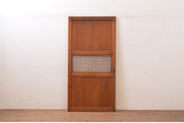 アンティーク建具　落ち着いた和の空間を演出する組子入りガラス帯戸1枚(引き戸、板戸)(R-071113)