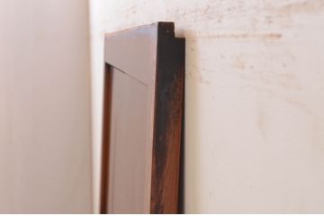 アンティーク建具　落ち着いた和の空間を演出する組子入りガラス帯戸1枚(引き戸、板戸)(R-071113)