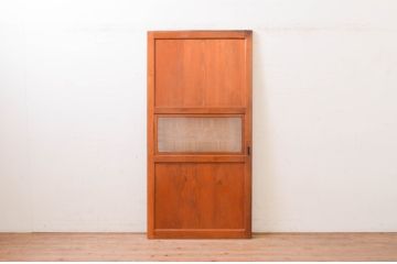アンティーク建具　落ち着いた和の空間を演出する組子入りガラス帯戸1枚(引き戸、板戸)(R-071114)