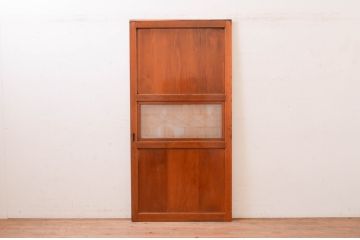 アンティーク建具　落ち着いた和の空間を演出する組子入りガラス帯戸1枚(引き戸、板戸)(R-071114)