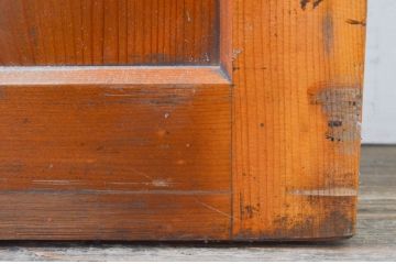 アンティーク建具　落ち着いた和の空間を演出する組子入りガラス帯戸2枚セット(引き戸、板戸)(R-071115)