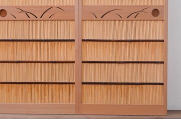 中古　美品　透かし彫りが入った夏の風情漂う夏戸4枚セット(建具、簾戸、御簾戸、簀戸、葭戸、夏障子、引き戸、すど)(R-071117)