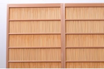 中古　美品　透かし彫りが入った夏の風情漂う夏戸4枚セット(建具、簾戸、御簾戸、簀戸、葭戸、夏障子、引き戸、すど)(R-071117)