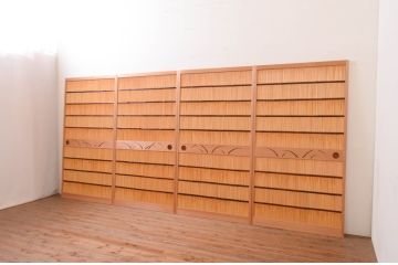 中古　美品　幅広　透かし彫りが入った夏の風情漂う夏戸4枚セット(建具、簾戸、御簾戸、簀戸、葭戸、夏障子、引き戸、すど)(R-071120)