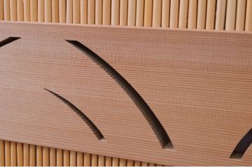 中古　美品　幅広　透かし彫りが入った夏の風情漂う夏戸4枚セット(建具、簾戸、御簾戸、簀戸、葭戸、夏障子、引き戸、すど)(R-071120)
