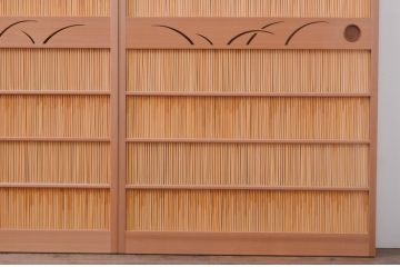 中古　美品　幅広　透かし彫りが入った夏の風情漂う夏戸4枚セット(建具、簾戸、御簾戸、簀戸、葭戸、夏障子、引き戸、すど)(R-071120)