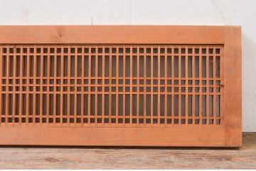 ビンテージ建具　片面ガラス　和の雰囲気溢れる格子欄間1枚(明り取り、明かり取り、ヴィンテージ)(R-071121)