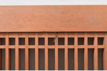 ビンテージ建具　片面ガラス　和の雰囲気溢れる格子欄間1枚(明り取り、明かり取り、ヴィンテージ)(R-071121)