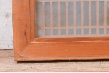 ビンテージ建具　片面ガラス　和の雰囲気溢れる格子欄間1枚(明り取り、明かり取り、ヴィンテージ)(R-071121)