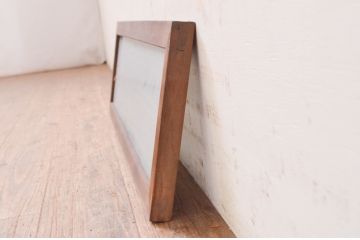 アンティーク建具　和の雰囲気溢れる格子入りガラス欄間1枚(明り取り、明かり取り)(R-071122)