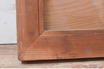アンティーク建具　片面ガラス　大黒天・米俵　和の空間を彩る透かし彫り欄間1枚(明り取り、明かり取り)(R-071123)