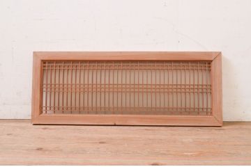 アンティーク建具　片面ガラス　和の雰囲気溢れる格子欄間1枚(明り取り、明かり取り)(R-071124)