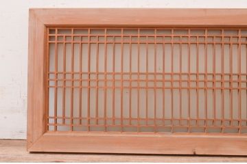 アンティーク建具　片面ガラス　和の雰囲気溢れる格子欄間1枚(明り取り、明かり取り)(R-071124)